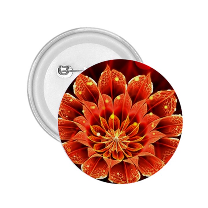 Beautiful Ruby Red Dahlia Fractal Lotus Flower 2.25  Buttons