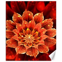 Beautiful Ruby Red Dahlia Fractal Lotus Flower Canvas 8  X 10  by jayaprime