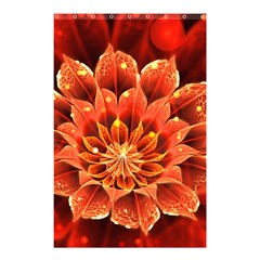Beautiful Ruby Red Dahlia Fractal Lotus Flower Shower Curtain 48  X 72  (small)  by jayaprime