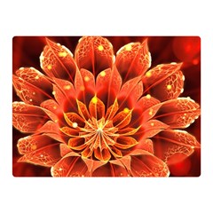 Beautiful Ruby Red Dahlia Fractal Lotus Flower Double Sided Flano Blanket (mini)  by jayaprime