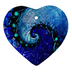 Nocturne Of Scorpio, A Fractal Spiral Painting Ornament (heart) by jayaprime