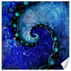 Nocturne Of Scorpio, A Fractal Spiral Painting Canvas 16  X 16   by jayaprime