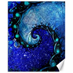 Nocturne Of Scorpio, A Fractal Spiral Painting Canvas 11  X 14   by jayaprime