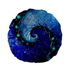 Nocturne Of Scorpio, A Fractal Spiral Painting Standard 15  Premium Round Cushions by jayaprime