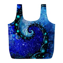 Nocturne Of Scorpio, A Fractal Spiral Painting Full Print Recycle Bags (l)  by jayaprime