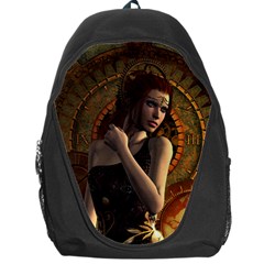 Wonderful Steampunk Women With Clocks And Gears Backpack Bag by FantasyWorld7