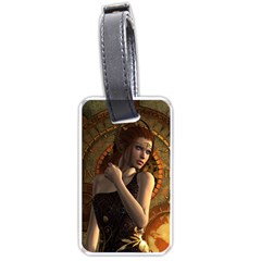 Wonderful Steampunk Women With Clocks And Gears Luggage Tags (one Side)  by FantasyWorld7