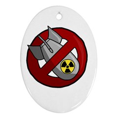 No Nuclear Weapons Ornament (oval) by Valentinaart