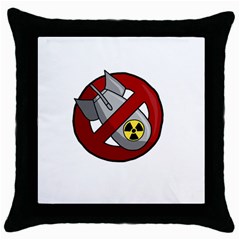 No Nuclear Weapons Throw Pillow Case (black) by Valentinaart