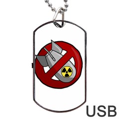 No Nuclear Weapons Dog Tag Usb Flash (one Side) by Valentinaart