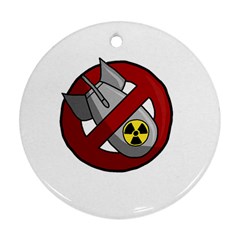 No Nuclear Weapons Round Ornament (two Sides) by Valentinaart