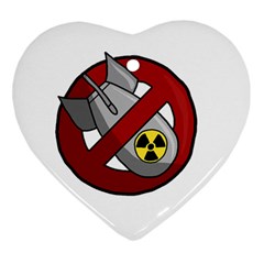 No Nuclear Weapons Heart Ornament (two Sides) by Valentinaart