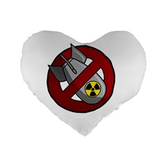No Nuclear Weapons Standard 16  Premium Flano Heart Shape Cushions by Valentinaart