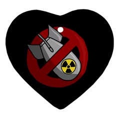 No Nuclear Weapons Heart Ornament (two Sides)