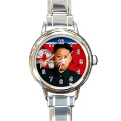 Kim Jong-un Round Italian Charm Watch by Valentinaart