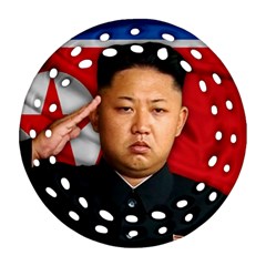 Kim Jong-un Round Filigree Ornament (two Sides) by Valentinaart