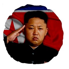 Kim Jong-un Large 18  Premium Round Cushions by Valentinaart