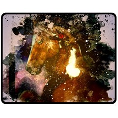 Wonderful Horse In Watercolors Fleece Blanket (medium)  by FantasyWorld7