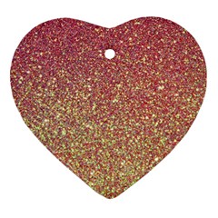 Rose Gold Sparkly Glitter Texture Pattern Ornament (heart) by paulaoliveiradesign