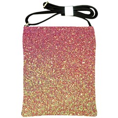 Rose Gold Sparkly Glitter Texture Pattern Shoulder Sling Bags by paulaoliveiradesign