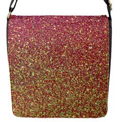 Rose Gold Sparkly Glitter Texture Pattern Flap Messenger Bag (s) by paulaoliveiradesign
