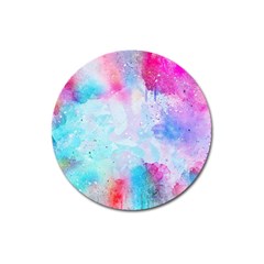 Pink And Purple Galaxy Watercolor Background  Magnet 3  (round)