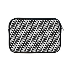 Black And White Waves Illusion Pattern Apple Ipad Mini Zipper Cases