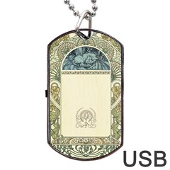 Art Nouveau Dog Tag Usb Flash (two Sides) by NouveauDesign