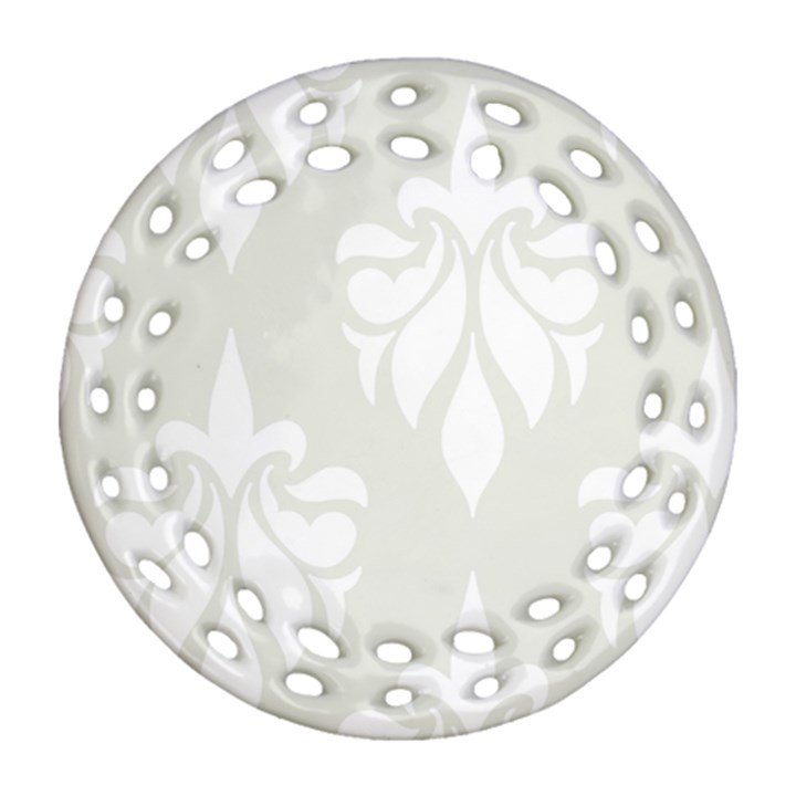 fleur de lis Round Filigree Ornament (Two Sides)