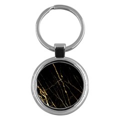 Black Marble Key Chains (round)  by NouveauDesign