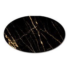 Black Marble Oval Magnet by NouveauDesign