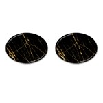 black marble Cufflinks (Oval) Front(Pair)