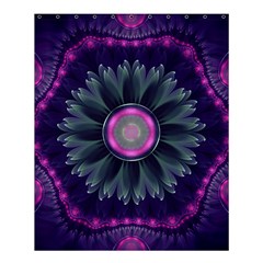 Beautiful Hot Pink And Gray Fractal Anemone Kisses Shower Curtain 60  X 72  (medium)  by jayaprime