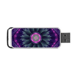 Beautiful Hot Pink And Gray Fractal Anemone Kisses Portable Usb Flash (two Sides) by jayaprime