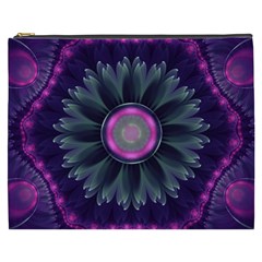 Beautiful Hot Pink And Gray Fractal Anemone Kisses Cosmetic Bag (xxxl)  by jayaprime