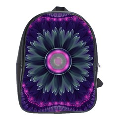 Beautiful Hot Pink And Gray Fractal Anemone Kisses School Bag (xl) by jayaprime