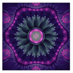 Beautiful Hot Pink And Gray Fractal Anemone Kisses Large Satin Scarf (square) by jayaprime