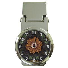 Abloom In Autumn Leaves With Faded Fractal Flowers Money Clip Watches by jayaprime