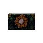 Abloom in Autumn Leaves with Faded Fractal Flowers Cosmetic Bag (Small)  Front