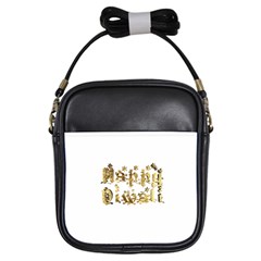 Happy Diwali Gold Golden Stars Star Festival Of Lights Deepavali Typography Girls Sling Bags by yoursparklingshop