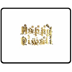 Happy Diwali Gold Golden Stars Star Festival Of Lights Deepavali Typography Fleece Blanket (medium)  by yoursparklingshop