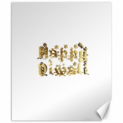 Happy Diwali Gold Golden Stars Star Festival Of Lights Deepavali Typography Canvas 8  X 10 