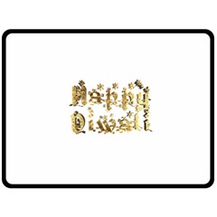 Happy Diwali Gold Golden Stars Star Festival Of Lights Deepavali Typography Fleece Blanket (large)  by yoursparklingshop