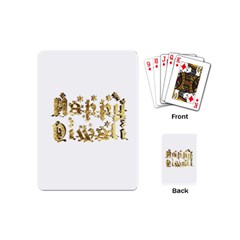 Happy Diwali Gold Golden Stars Star Festival Of Lights Deepavali Typography Playing Cards (mini)  by yoursparklingshop