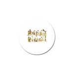 Happy Diwali Gold Golden Stars Star Festival Of Lights Deepavali Typography Golf Ball Marker (10 pack) Front