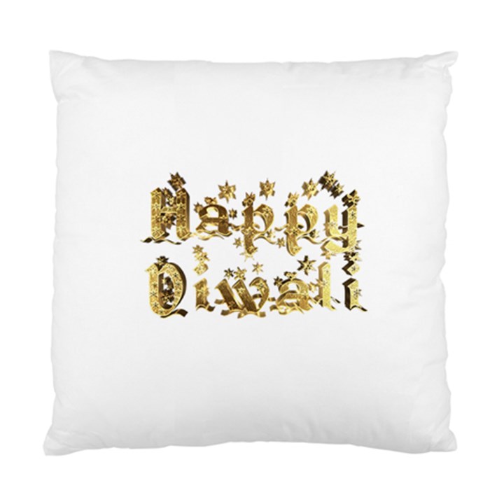 Happy Diwali Gold Golden Stars Star Festival Of Lights Deepavali Typography Standard Cushion Case (Two Sides)