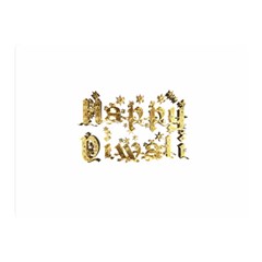 Happy Diwali Gold Golden Stars Star Festival Of Lights Deepavali Typography Double Sided Flano Blanket (mini)  by yoursparklingshop