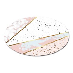 Collage,white Marble,gold,silver,black,white,hand Drawn, Modern,trendy,contemporary,pattern Oval Magnet by NouveauDesign