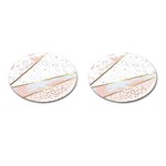 Collage,white marble,gold,silver,black,white,hand drawn, modern,trendy,contemporary,pattern Cufflinks (Oval) Front(Pair)