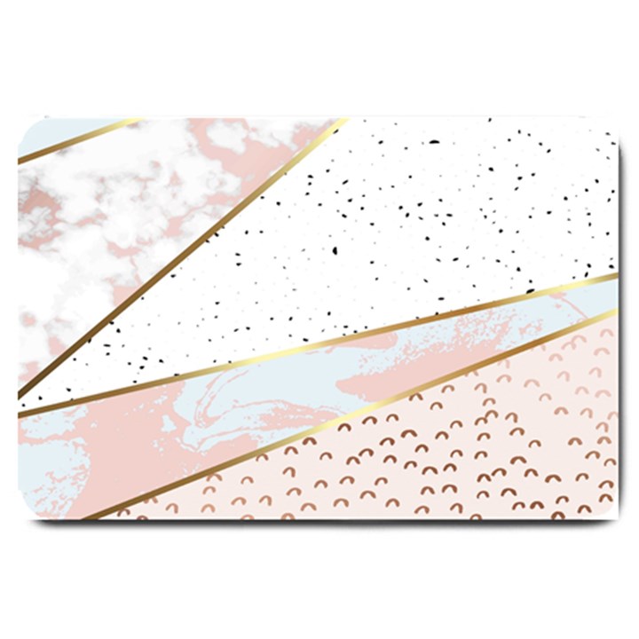 Collage,white marble,gold,silver,black,white,hand drawn, modern,trendy,contemporary,pattern Large Doormat 